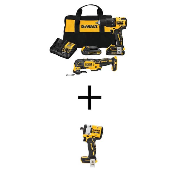DEWALT ATOMIC 20V MAX Lithium-Ion Cordless Brushless 2 Tool Combo Kit with ATOMIC 20V 1/2 in. Impact Wrench