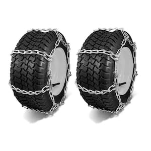 18x9.5x8 in. 4-Link Tire Chains Replace Peerless 1062255, Zinc Plated Chains, Set of 2