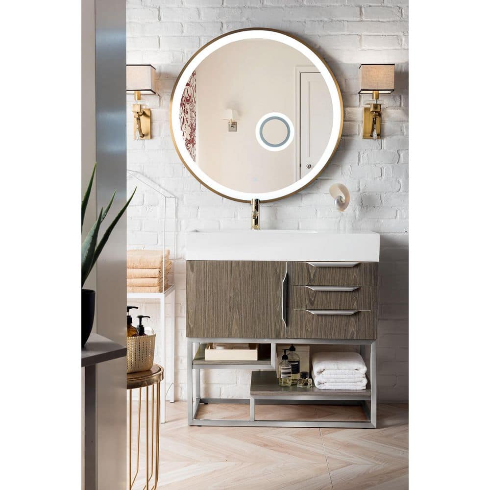 Columbia 35.5 in. W x 18.8 in. D x 36.0 in. H Single Bath Vanity Cabinet without Top in Ash Gray price history on PriceWatchPro