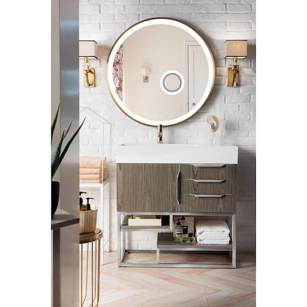 Columbia 35.5 in. W x 18.8 in. D x 36.0 in. H Single Bath Vanity Cabinet without Top in Ash Gray