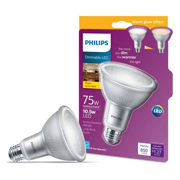 Philips 75 Watt Equivalent PAR30L LED Warm Glow Bright White 477463 The Home Depot