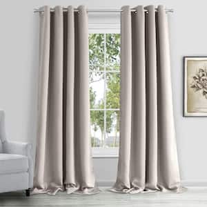 Hamden Solid Taupe 3D Textured Designed 54 in. W x 84 in. L Blackout Single Window Curtain