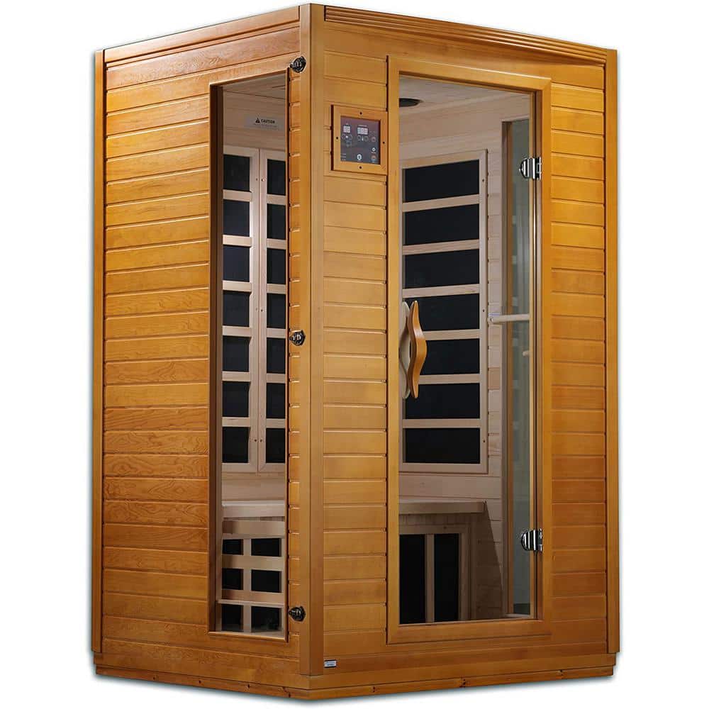 GOLDEN DESIGNS Andora 2-Person Low EMF 6-Heating Panel Ceramic FAR Infrared Therapy Sauna -  DYN-6202-03