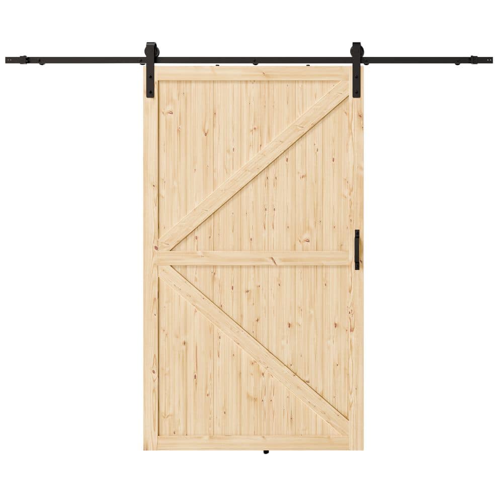 48in x 84in K-Frame, Pine Wood Unfinished Primed Assembly Required Sliding Barn Door with Hardware Kit price history on PriceWatchPro