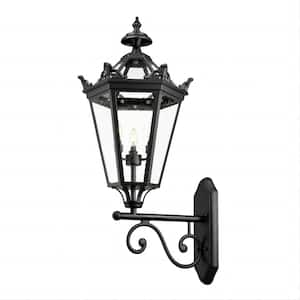 41.3 in. Black Extra Large Exterior Wall Lantern Outdoor Hardwired Wall Lantern Sconce with No Bulbs Included