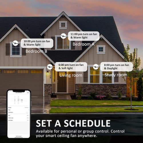 Tilbury 48 in. Integrated LED Indoor/Outdoor White Smart Ceiling Fan with Light and Remote, Works with Alexa/Google Home Ceiling Fans