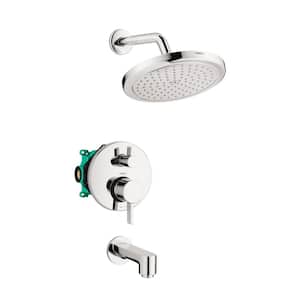 Croma Pressure Balance Tub/Shower Set with Rough, 2.0 GPM in Chrome