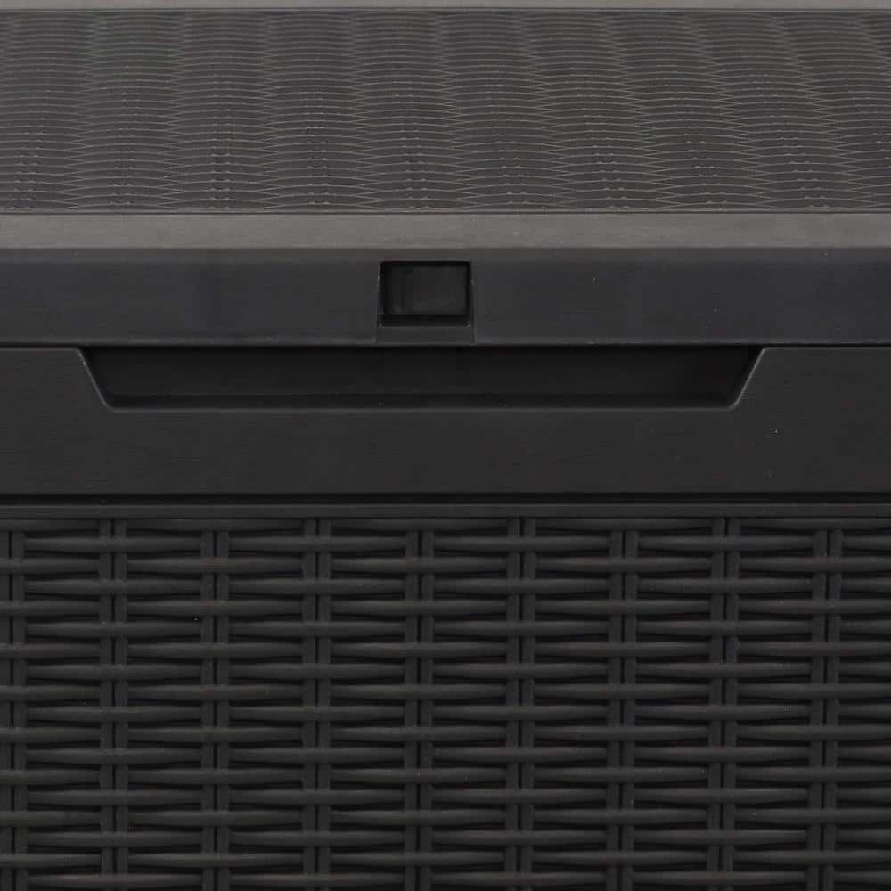 Phantom Gray Lockable Faux Wicker Outdoor Deck Box