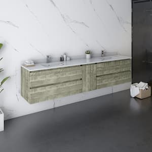 Formosa 72 in. W x 20 in. D x 20 in. H Bath Vanity in Sage Gray with Vanity Top in White with 2 -hite Sinks