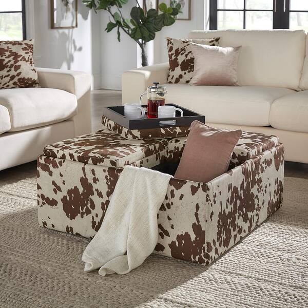 Cowhide ottoman with storage discount