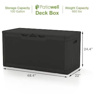 Classics 100 Gal. Outdoor Storage Plastic Resin Deck Box in Black