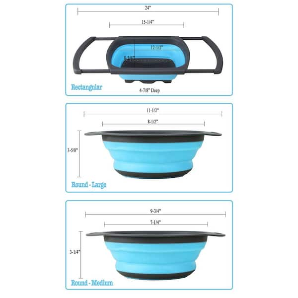 Topmount Drop-In 18G Stainless Steel 33-1/8 in. 3 Hole 60/40 Double Bowl  Kitchen Sink w/ Collapsible Silicone Colanders ALTO-6040-3-CKC - The Home  Depot