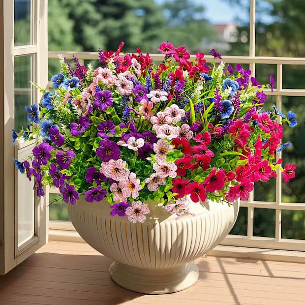 Afoxsos 1.00 in. Mixed Color Artificial Flowers for Outdoor