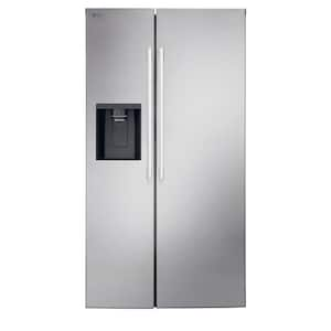 27 cu. ft. Side-by-Side Standard Depth Slim In Door Ice and Water Dispenser in PrintProof Stainless Steel Wi-Fi enabled