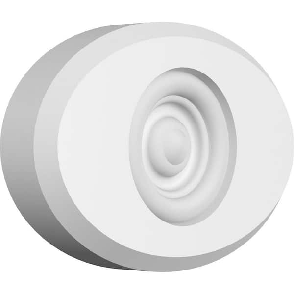 Ekena Millwork 6 in. W x 4 in. H x 1 in. P Standard Dalton Bullseye Rosette with Beveled Edge (2-Pack)