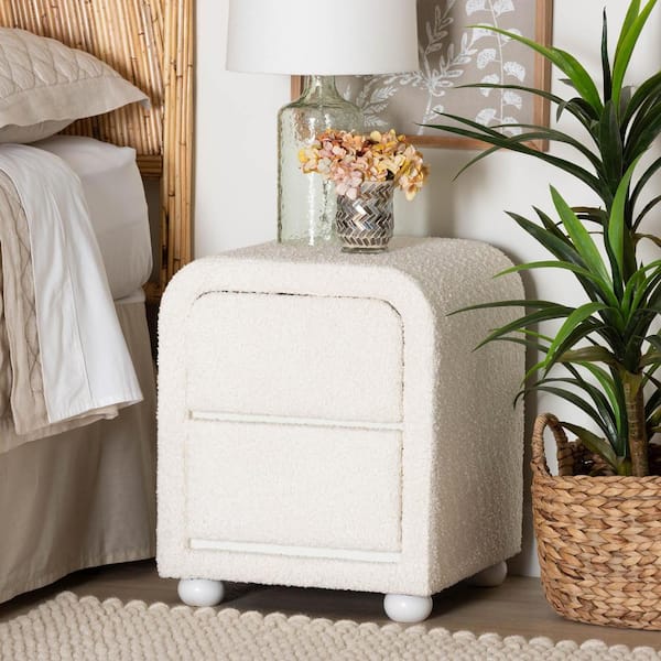 Baxton Studio Bonilla White 2-Drawer Nightstand