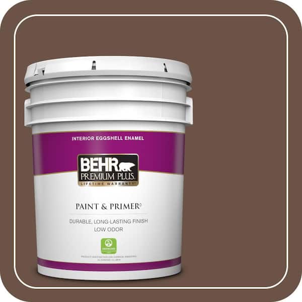 BEHR PREMIUM PLUS 5 gal. #N190-7 Moose Trail Eggshell Enamel Low Odor Interior Paint & Primer