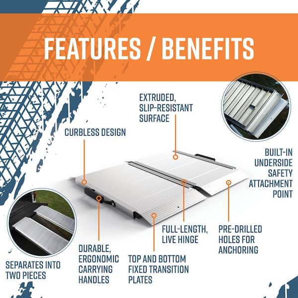 TRAVERSE 2 ft. Singlefold Edgeless Aluminum Loading Ramp