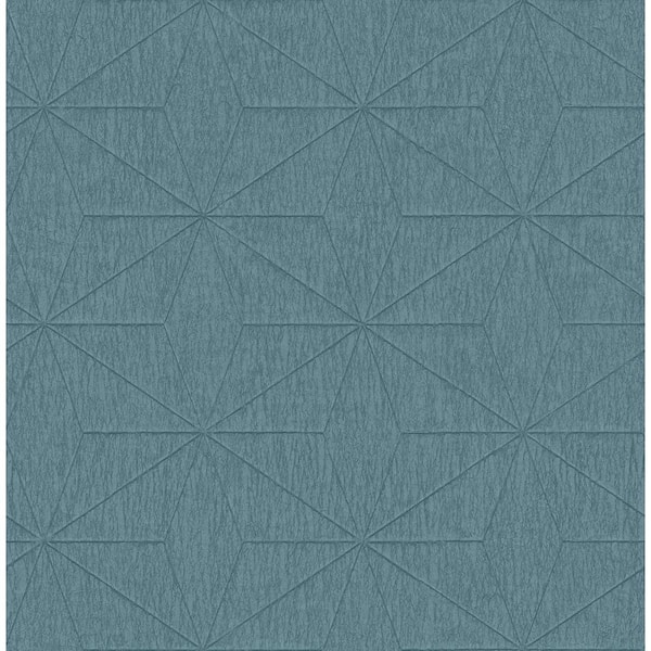 Decorline Bernice Teal Diamond Geometric Teal Paper Strippable Roll (Covers 56.4 sq. ft.)