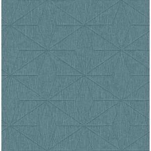 Bernice Teal Diamond Geometric Teal Wallpaper Sample