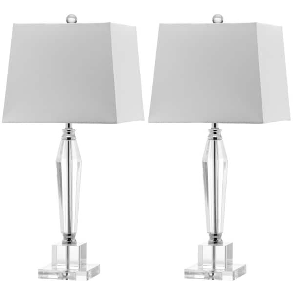 Safavieh Aiden 28 in. Clear Faceted Crystal Lamp (Set of 2)