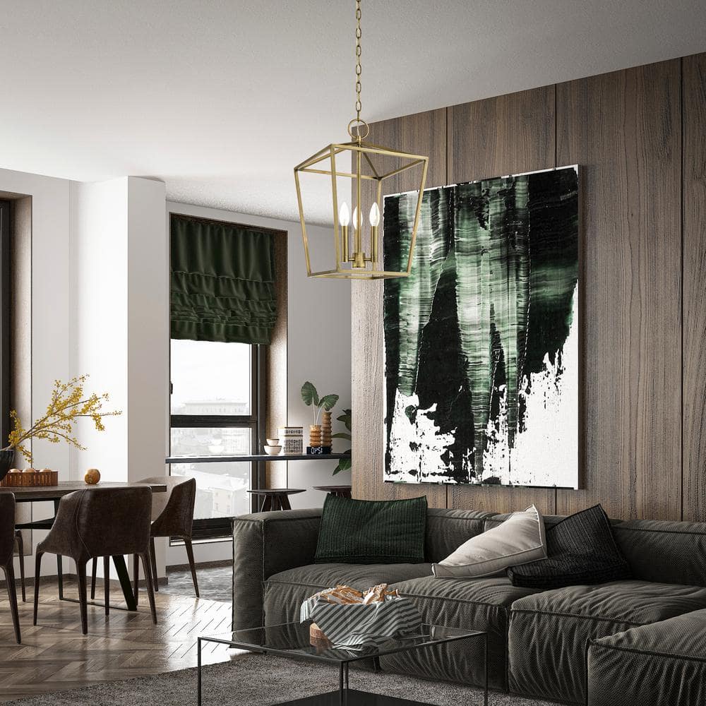 Antique Brass 3-Light Indoor/Outdoor Crystal Pendant