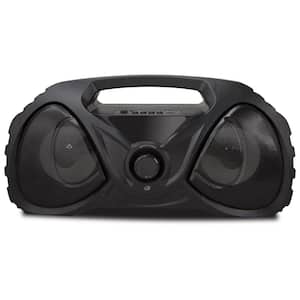 Bluetooth Boombox with LED Lights and FM Radio, Carry Handle, Color Changing LED effects, Black