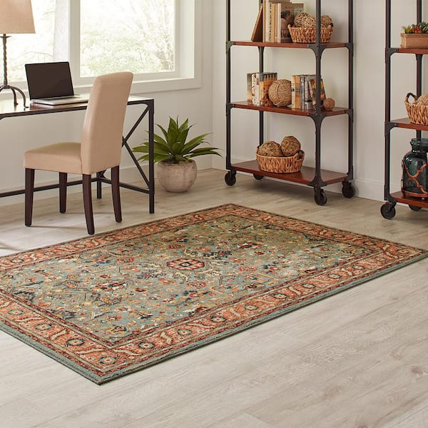 Mariah Aquamarine 2 ft. x 7 ft. Rectangle Indoor Runner Rug