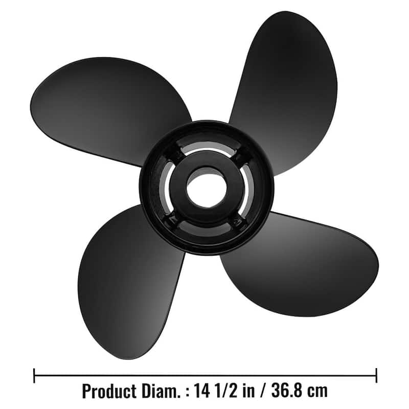 Outboard Propeller 4-Blade Boat Propeller 14-1/2 in. x 17 in. for 135 to 300 HP 2-Stroke and 4-Stroke Outboards