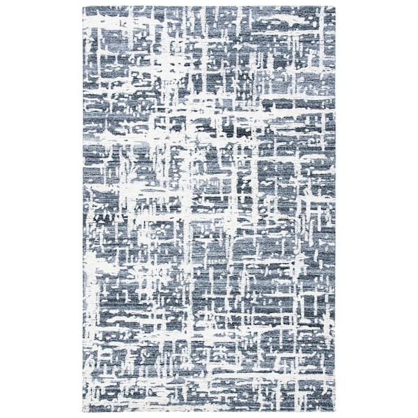 Soho 6 ft. x 9 ft. Gray/Ivory Distressed Abstract Area Rug
