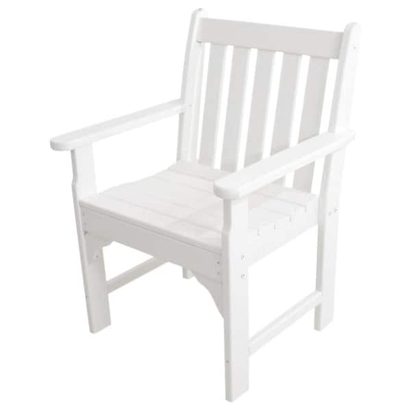 POLYWOOD Vineyard White Garden Patio Arm Chair