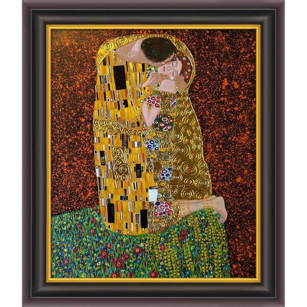 LA PASTICHE The Kiss (Full View - Luxury Line) by Gustav Klimt Opulent Framed Abstract Oil Painting Art Print 26 in. x 30 in.