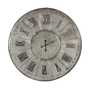 Vas Bronze and White Analog Tin Vintage Wall Clock