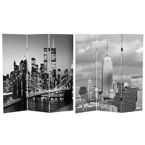 4 ft. Short New York Scenes Canvas 3-Panel Folding Screen