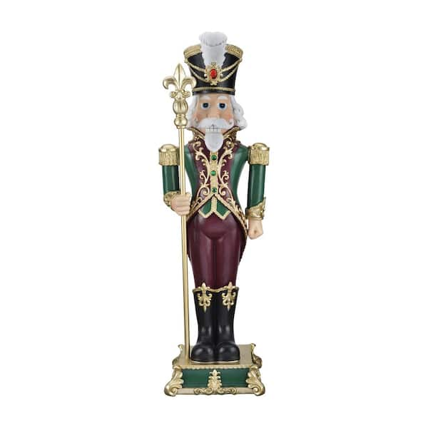 Reviews for Haute Decor 35.4 in. Maroon and Green Christmas Nutcracker ...