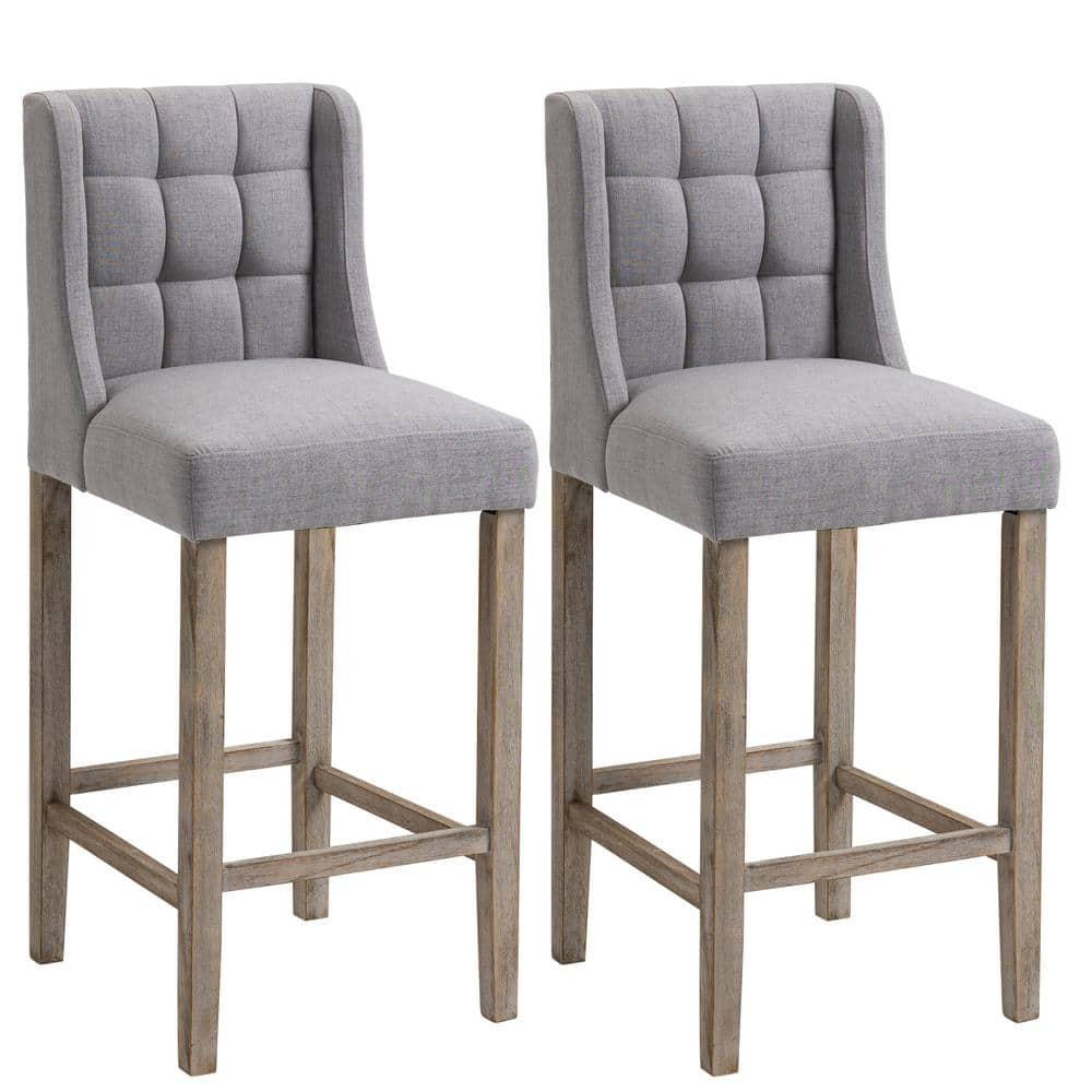 homcom bar stools grey