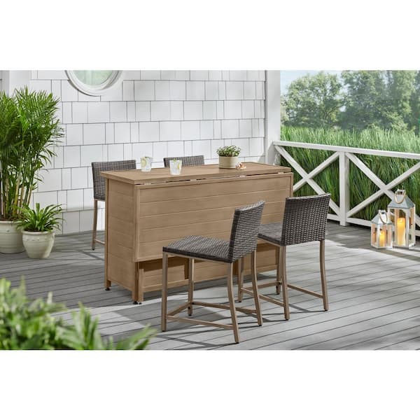 hampton bay patio bar set