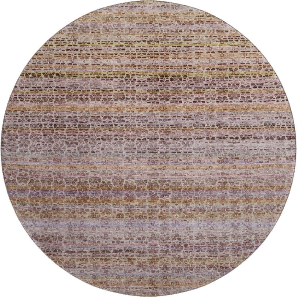 Mayfield Premium Machine Washable Abstract AMF2155 Khaki 8 ft. x 8 ft. Round Rug price history on PriceWatchPro