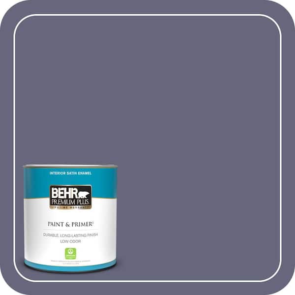 BEHR PREMIUM PLUS 1 qt. #630F-6 Violet Evening Satin Enamel Low Odor Interior Paint & Primer