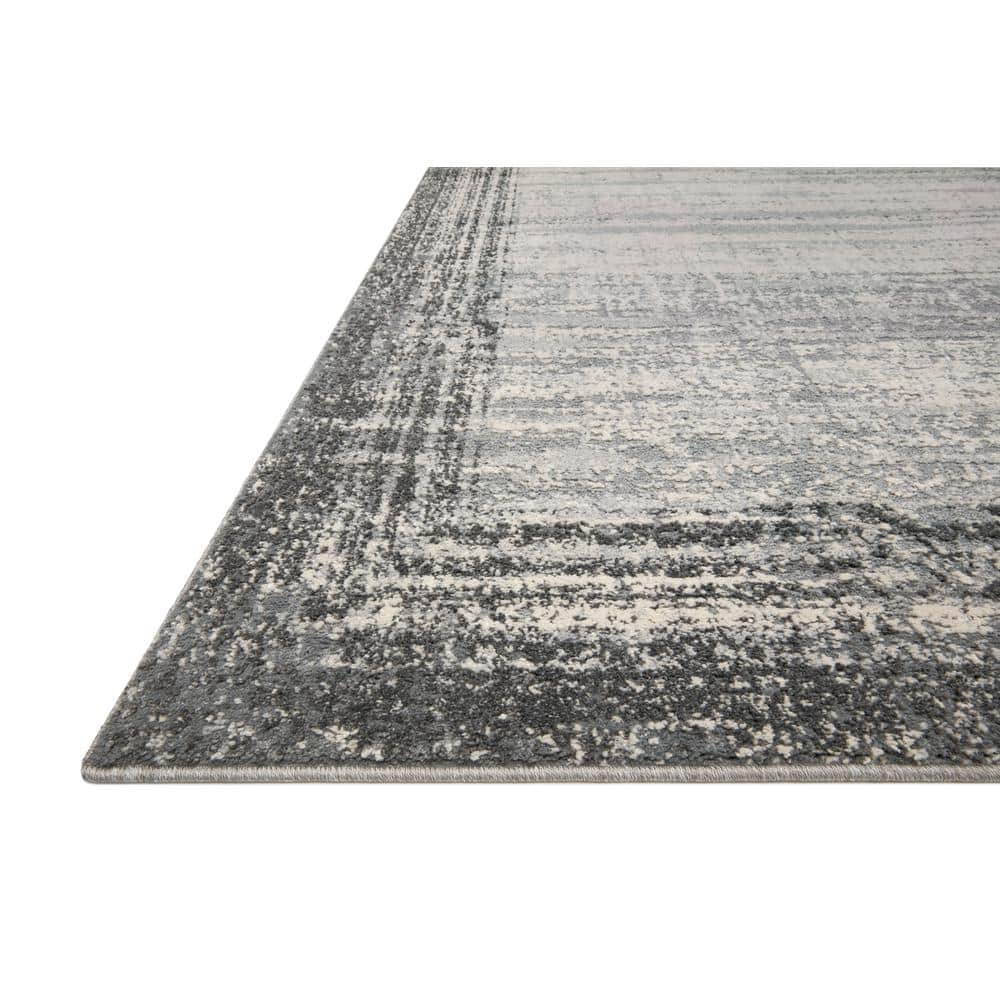 Austen Abstract Pebble & Charcoal Stain-Resistant Area Rug 6'7" x 9'2"