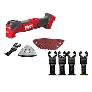 M18 FUEL 18V Lithium-Ion Cordless Brushless Oscillating Multi-Tool (Tool-Only) with 1-3/8 in. Blade Set (4-Piece)