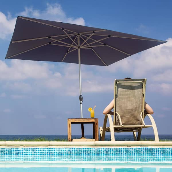 7 ft rectangular patio umbrella pacific blue on sale 7.5ft Market Umbrella,Wavy Trim, UV-Fade-Resistant, Crank & Tilt – Best Choice Products Comfortably entertain outdoors Bonosuki 7.5-foot Waterproof Sunshade Canopy