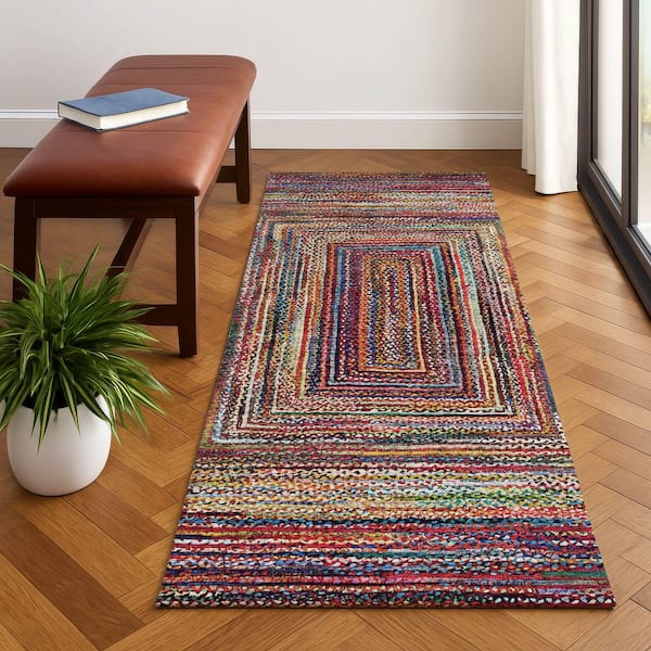 Mayfield Premium Machine Washable Abstract AMF1725 Paprika 2 ft. 3 in. x 7 ft. 6 in. Runner Rug