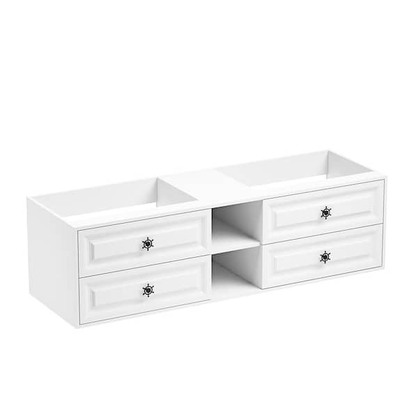 Andrea 72 in. W x 23 in. D x 22 in. H Bath Vanity Cabinet without Top in White