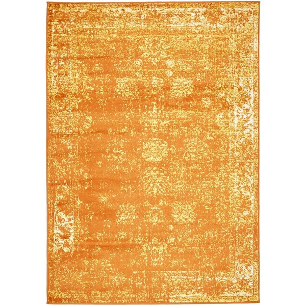 Unique Loom Sofia Casino Orange 4' 0 x 6' 0 Area Rug