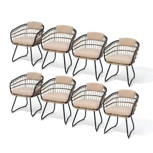 Pellebant Outdoor Patio Wicker Dining Chairs PE Rattan Seating Set with ...