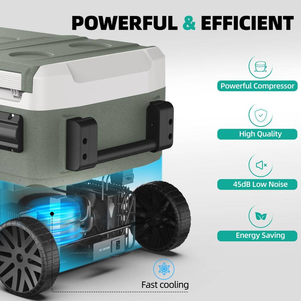 Alpicool 61 Quart Dual Zone Portable Car Refrigerator with Wheels