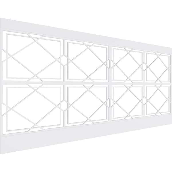 Ekena Millwork 44 in. H x 94-1/2 in. W 28.92 sq. ft. Kiowa PVC Wainscot Paneling Kit