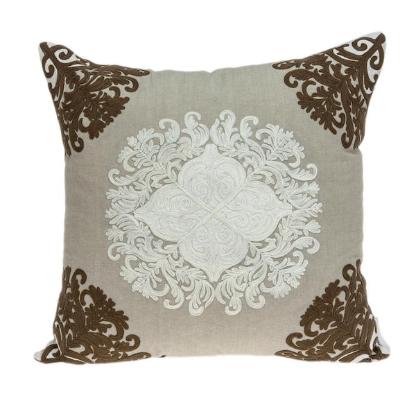 PARKLAND COLLECTION Pilar Beige Throw Pillow