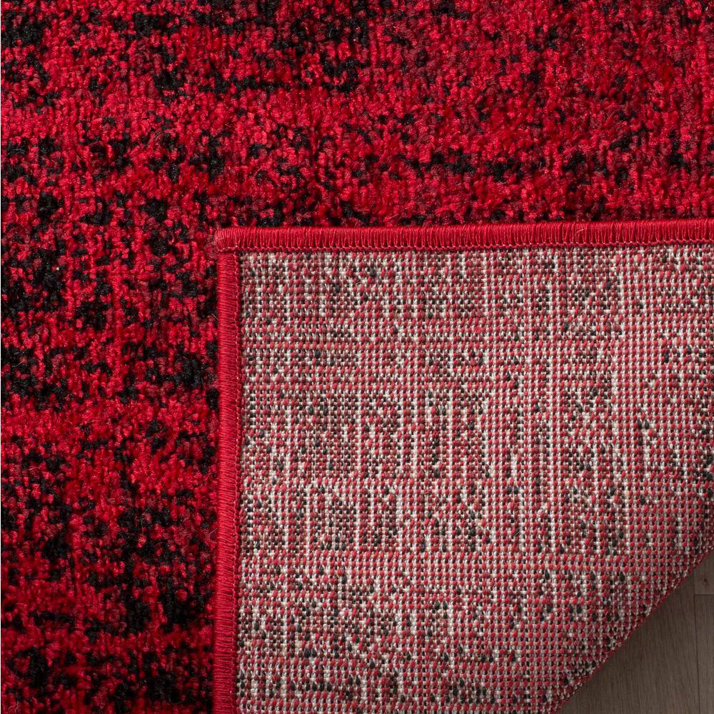 Red and Black Square Synthetic Area Rug